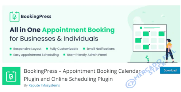 BookingPress – Plugin de calendário de reserva de compromissos + Complementos